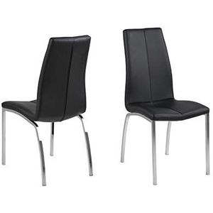 AC Design Furniture Elisabeth stoel, kunstleer, 57 x 43,5 x 95 cm Modern design L: 57 x l: 43.5 x H: 95 cm zwart.