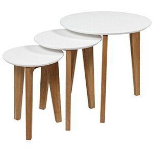 AC Design Furniture Set met tafels Ricky, B: 50 x D: 50 x H: 50 cm, MDF, wit