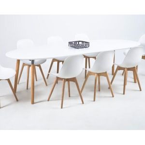 Ovale tafel uitschuifbaar wit 170-270 cm