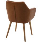 AC Design Furniture Trine Eetkamerstoel Carver, hoogte: 84 x B: 58 x D: 58 cm, lichtbruin/eiken, kunstleer/eiken, 1 stuk