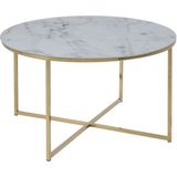 Salontafel Felien Glas Wit/Goud Ø80cm - Giga Living