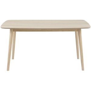 Nico - Naila Eettafel - Wit/Eiken - 150x80 cm - Massief Eiken