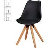 Meubelen-Online - Eetkamerstoel Player zwart - houten poten - set 2 stoelen