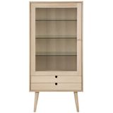 Vitrinekast Dysta Eikenfineer Wit 143cm - Giga Living - Spaanplaat