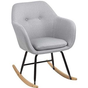 AC Design Furniture Wendy Scandinavische schommelstoel, grijze fauteuil, woonkamermeubel, gestoffeerde stoel met armleuningen, B: 57 x D: 71 x H: 81 cm, 1 stuk