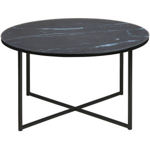 Alisma salontafel Ã˜80 cm marmer decor zwart.