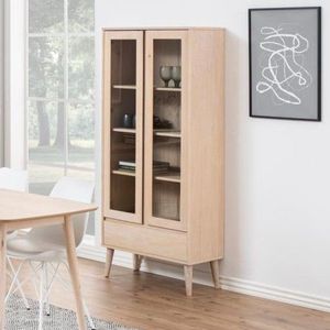 Giga Living - Rosta - Vitrinekast - Wit - Eikenfineer