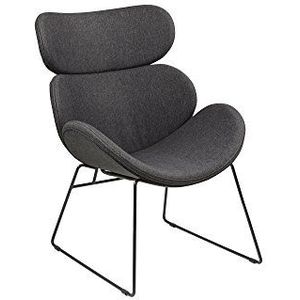 AC Design Furniture Carlee Loungestoel, B: 69 x H: 90,5 x D: 78,5 cm, grijs/zwart, stof/metaal, 1 stuk.