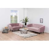 ACTONA GROUP 2-Sitzer "Ria Sofa, Couch, Doppelsofa, Loveseat,", Samtstoff, Massivholz-Beine, Taschenfederkern, Tufting, mit Armlehnen