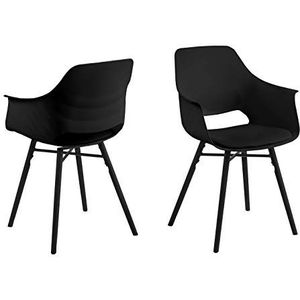 AC Design eetkamerstoel Rudi set van 2, kunststof, 57 x 85 x 52,5 cm, zwart