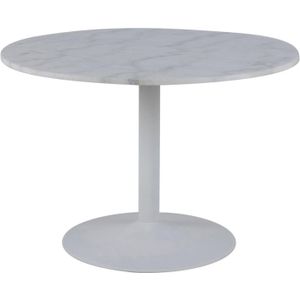 Ronde Eettafel van Wit Marmer - 110 X 110cm.