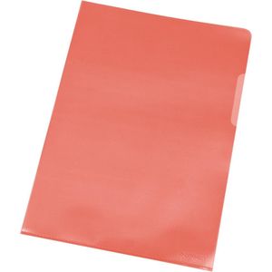 Q-Connect KF00306 transparante hoesjes, A4, 100 stuks, rood
