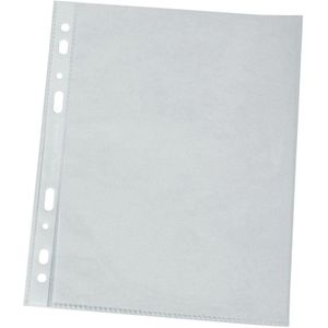 Q-Connect 19390 brochurehoesje, polypropyleen, Eco, geperforeerd, antistatisch, A4 6/100e, 100 stuks, 210 x 297 mm gesorteerd