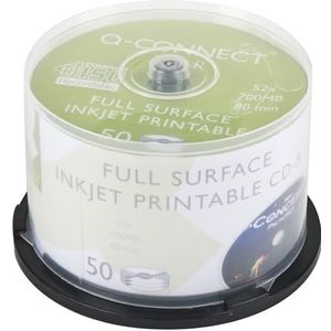 Q-CONNECT KF18020 52x Inkjet afdrukbare CD-R-schijven (Pack van 50)