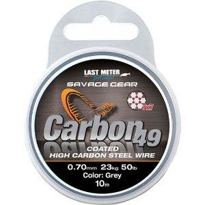 Savage Gear Carbon49 Grey Coated High Carbon Steel Wire 10m Maat : 0.60mm - 16 kilo - 35lb