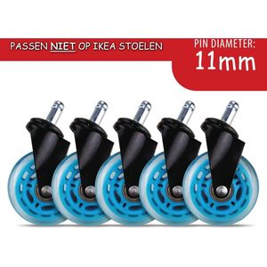 L33T Gaming 160529 3inch Rubber Casters, Blue, 5pcs