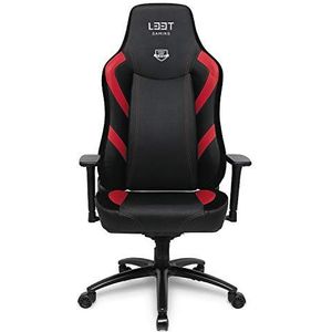 L33T Gaming HQ Bureaustoel, bureaustoel, E-Sport, ergonomische bureaustoel met mechanische lendensteun, lederen bekleding, verstelbare bureaustoel, E-Sportstoel