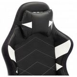 L33T Gaming 160369 Elite V4 Gaming Chair (PU) Black - White decor, Class-4 gas-lift, Tilt & recline