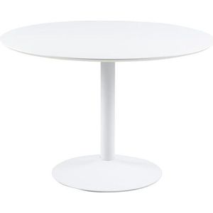 AC Design Furniture Isabella Eettafel 74 x 110 x 110 cm (breedte x lengte x hoogte) Ø 110 cm, van houtvezel en metaal wit