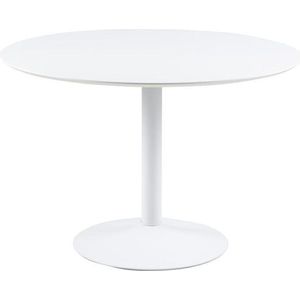 AC Design Furniture Eettafel Isabella, 74 x 110 x 110 cm (B x L x H) diameter 110 cm, houtvezel en metaal, eendelig, wit