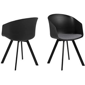 AC Design Furniture Morgen stoel, grijs, kunststof/stof, B: 51,5 x H: 80,7 x D: 54,5 cm, 2 stuks