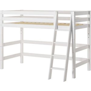 Hoppekids ECO Luxe halfhoogslaper met schuine ladder, wit. - Wit