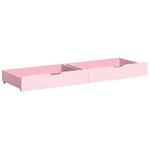 Hoppekids MARIE 36-1006-74-07M ladeset op wieltjes - 2 stuks voor junior-/kinder-/peuter-/tienerbed, 5 kleuren ligvlak 70 x 160 cm, hout, roze/lichtrood, 153 x 60 x 19 cm