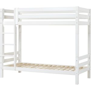 Hoppekids ECO Luxury Stapelbed 90x200 cm, wit, Deelbaar tot 2 eenpersoonsbedden, ECO-gecertificeerd FSC-hout, Massief Grenenhout, Lak op Waterbasis, Gemaakt in de EU, Levenslange Fabrieksgarantie