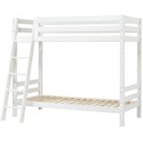 Hoppekids ECO Luxury Hoogslaper met schuine ladder 70x160 cm, Wit