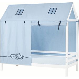 Hoppekids - CARS - Gordijn - 90x190 cm - 100% Katoen - Blauwtinten