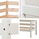Hoppekids Einzelbett "ECO Comfort Kinderbett, Kiefer Massivholz, Jugendbett inkl. Rollrost", 70x160 cm, wahlweise in verschieden Farben/ Matratze/ Absturzsicherung