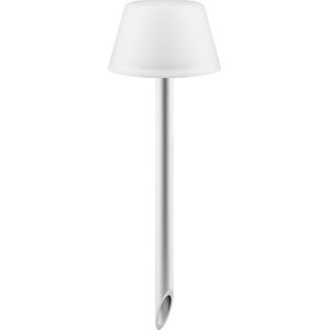 Eva Solo 571338 solarlamp met draadloze grondpen, hoogte 38 cm, aluminium/wit [energieklasse A], glas, 13,2 x 13,2 x 38 cm