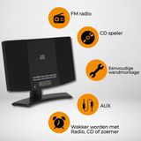 Denver - MC5220 - CD Speler - FM Radio - Muzieksysteem - Alarmfunctie