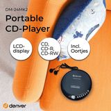 Denver - DM24MK2 - Draagbare CD-Speler - Zwart - Inclusief Oortjes