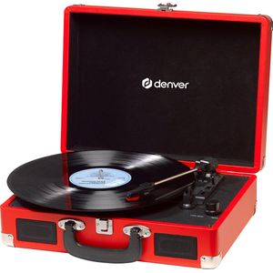 Denver Platenspeler - Ingebouwde Speakers - Incl. PC Software - Auto-stop - Retro - VPL120 - Rood