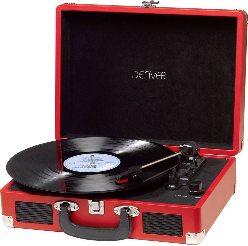 Denver Platenspeler - Ingebouwde Speakers - Incl. PC Software - Auto-stop - Retro - VPL120 - Rood