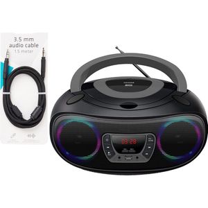 Denver - Mini DAB+ Radio Oplaadbaar - Draagbaar - Aux Kabel Meegeleverd - Portable - Draagbare Oplaadbare - Wekkerradio - Noodradio - Noodpakket - Zwart