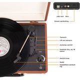 Denver Platenspeler - Ingebouwde Speakers - Incl. PC Software - Auto-stop - Retro - VPL120 - Bruin
