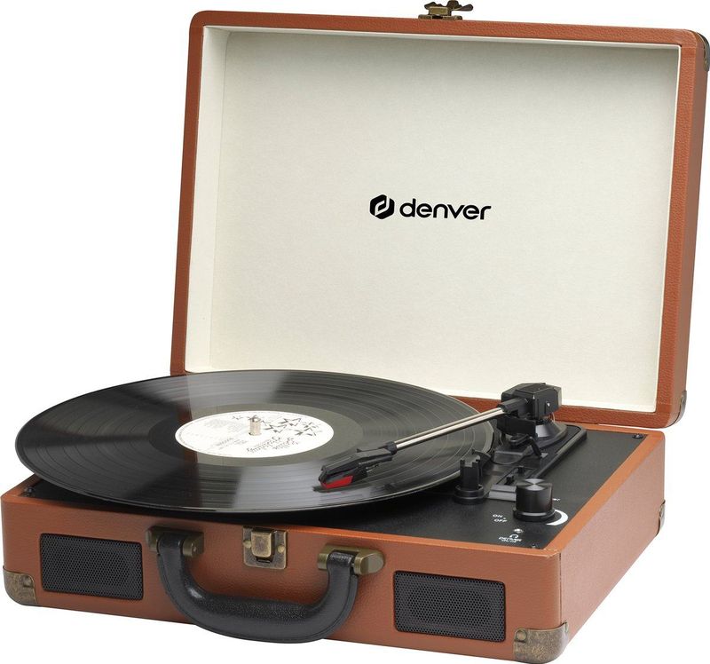 Denver Platenspeler - Ingebouwde Speakers - Incl. PC Software - Auto-stop - Retro - VPL120 - Bruin