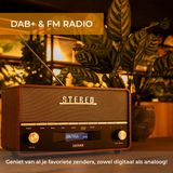 DENVER - DAB36 - DAB Radio - Bruin - Hout - Bluetooth