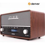DENVER - DAB36 - DAB Radio - Bruin - Hout - Bluetooth