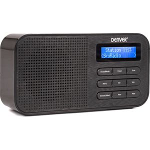 Denver Electronics DAB-42 draagbare digitale zwarte draagbare radio – draagbare radio's (draagbaar, digitaal, Dab+, FM, 1 W, blauw, zwart)
