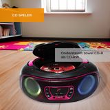 Denver Draagbare Radio CD Speler Kinderen - Bluetooth - Lichteffecten - Boombox - AUX - FM - TCL212BT - Roze