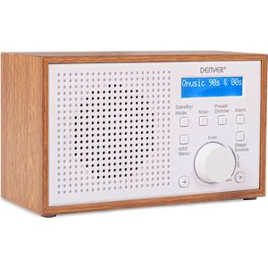 Denver DAB Radio - Retro Radio - Keukenradio - Draagbare Radio - Batterijen & Netstroom - DAB46