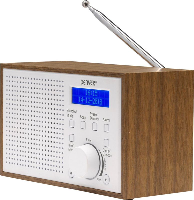Denver - DAB46 - DAB Radio - Wit - Batterijen & Netstroom
