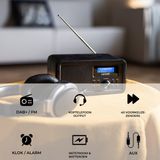 Denver DAB Radio - Retro Radio - FM Radio - Keukenradio - Draagbare radio - Batterijen & Netstroom - DAB30 - Zwart
