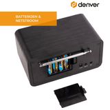 Denver DAB Radio - Retro Radio - FM Radio - Keukenradio - Draagbare radio - Batterijen & Netstroom - DAB30 - Zwart