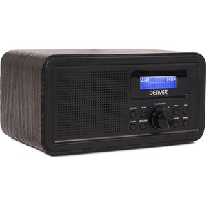 Denver DAB Radio - Retro Radio - FM Radio - Keukenradio - Draagbare radio - Batterijen & Netstroom - DAB30 - Zwart
