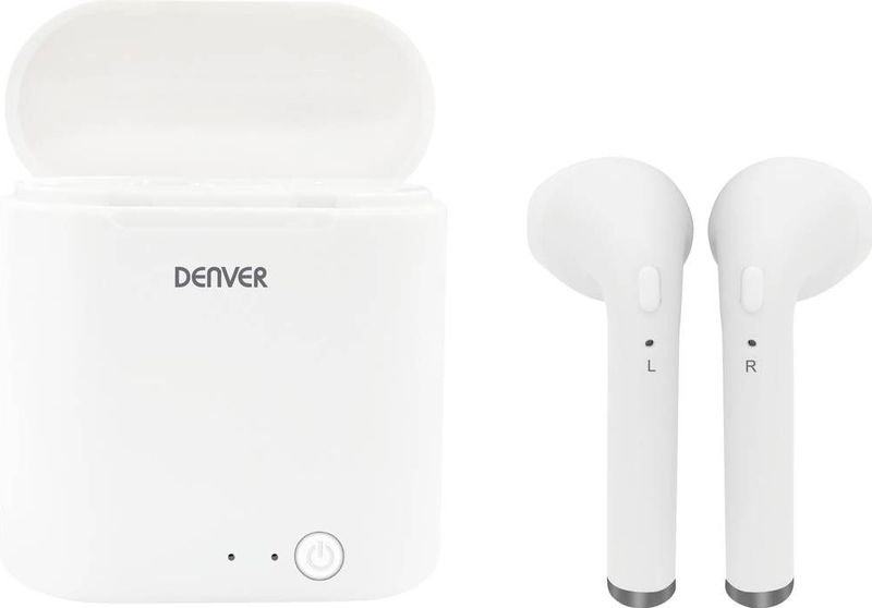 Denver - TWQ-40 - Draadloze Koptelefoon - Wit - In-ear - Bluetooth 5.0