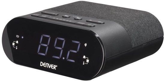 Denver - CRQ107 - Wekkerradio - Zwart - Draadloze Oplader - FM Radio